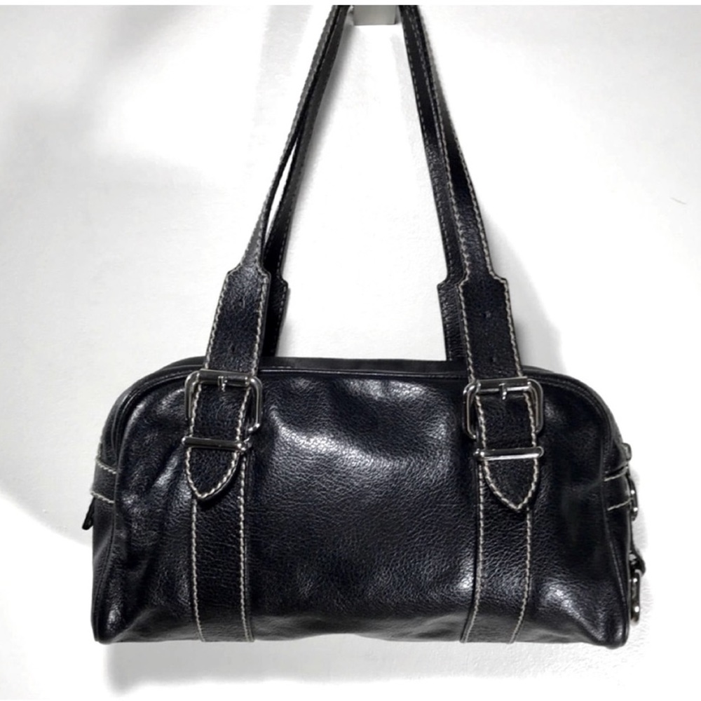 Fendi Black Leather Satchel/Shoulder Bag w/COA